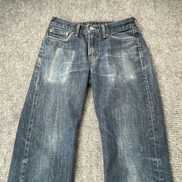 Levi's 514 Jeans Men’s 29x30.5 Blue Slim Straight Denim Distressed‎ Uneven Fade - Picture 2 of 15